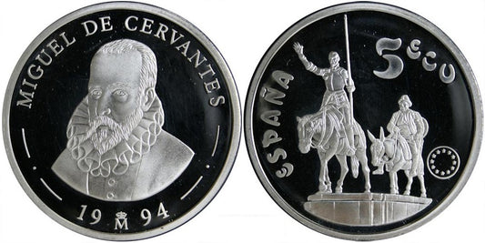 ESPAÑA 5 ECUS 1994 CERVANTES