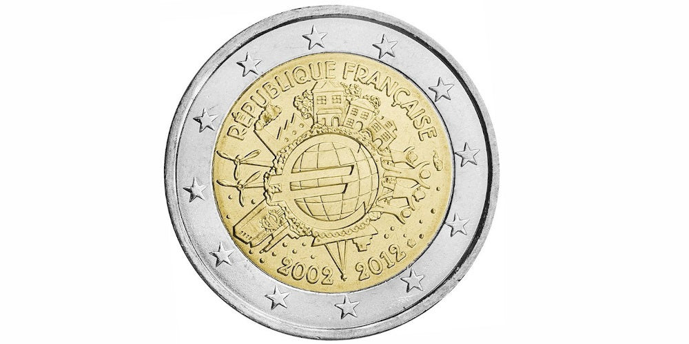 2 EUROS FRANCIA 2012 ANIVERSARIO DEL EURO