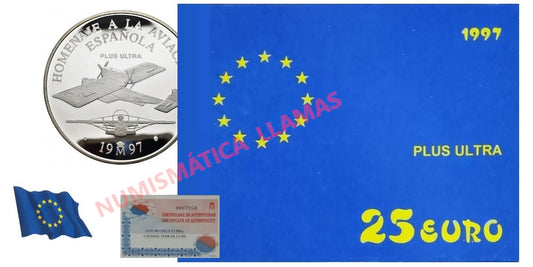 ESPAÑA 25 EUROS 1997 (CINCUENTIN) HOMENAJE A LA AVIACION ESPAÑOLA