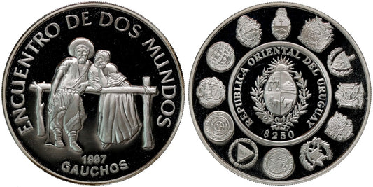 URUGUAY 250 PESOS 1997  III SERIE IBEROAMERICANA