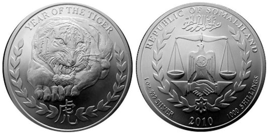 SOMALILAND  1000 SHILLINGS 2010 AÑO DEL TIGRE
