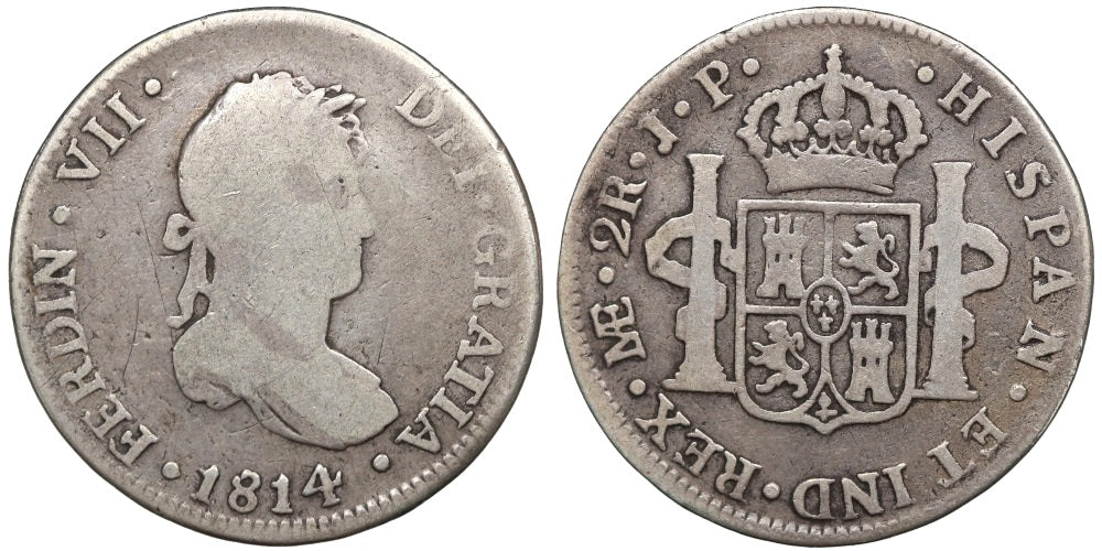 FERNANDO VII 2 REALES 1814 LIMA JP