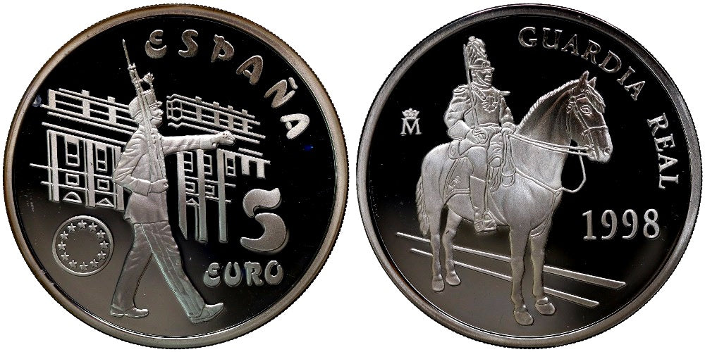 ESPAÑA 5 EUROS 1998 GUARDIA REAL