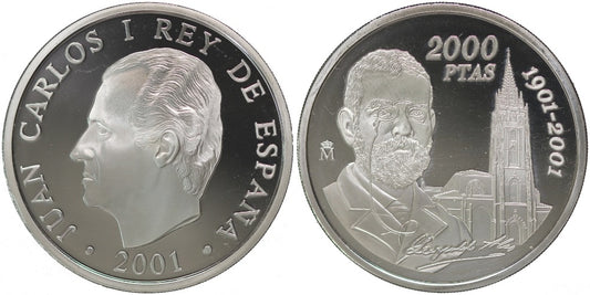 ESPAÑA 2000 PESETAS 2001 LEOPOLDO ALAS «CLARIN»