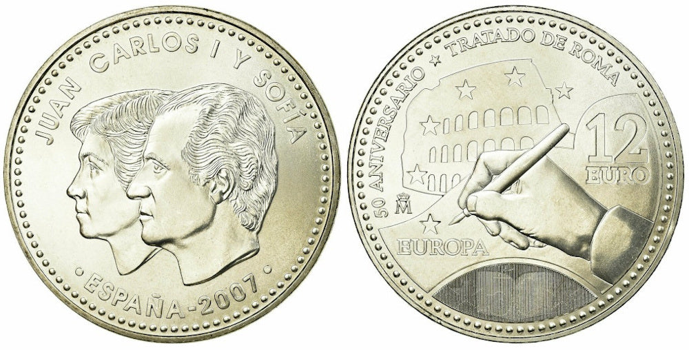 ESPAÑA 12 EUROS 2007 TRATADO DE ROMA (en capsula)