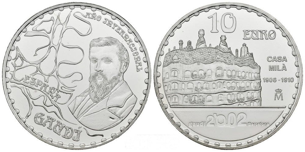 ESPAÑA 10 EUROS 2002  GAUDI – CASA MILÁ