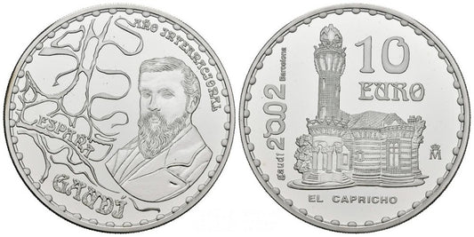 ESPAÑA 10 EUROS 2002  GAUDI – EL CAPRICHO