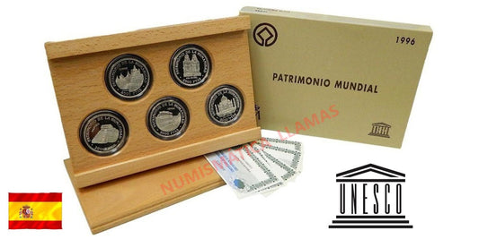 ESPAÑA UNESCO 1996 SERIE COMPLETA EN PLATA
