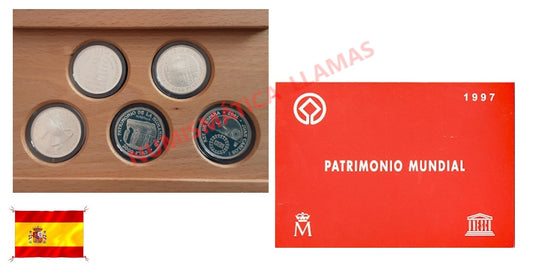 ESPAÑA UNESCO 1997 SERIE COMPLETA EN PLATA
