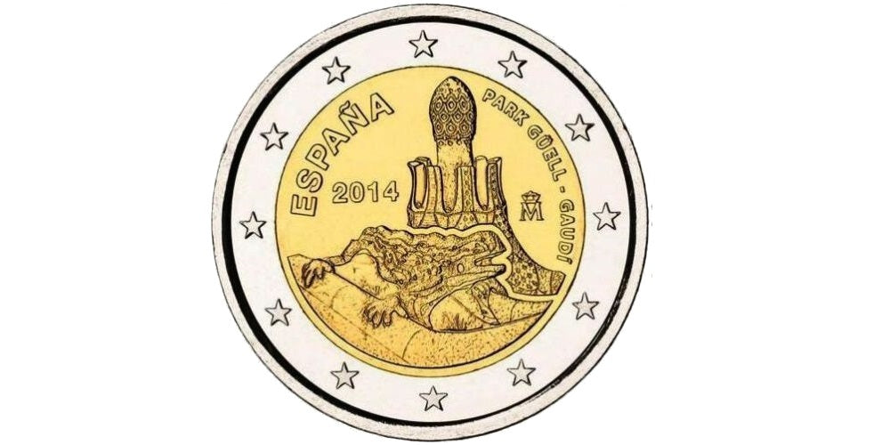 2 EUROS ESPAÑA 2014 PARQUE GÜELL DE GAUDI