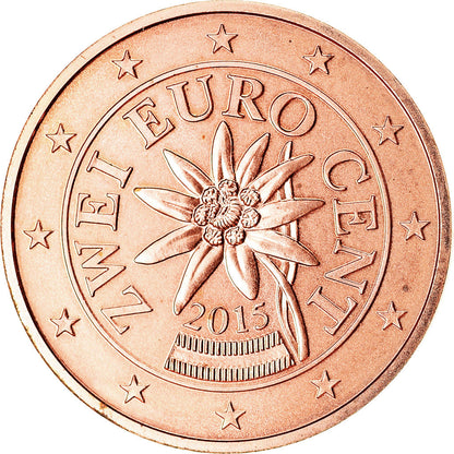 Austria, 

2 céntimos de euro, 

2015