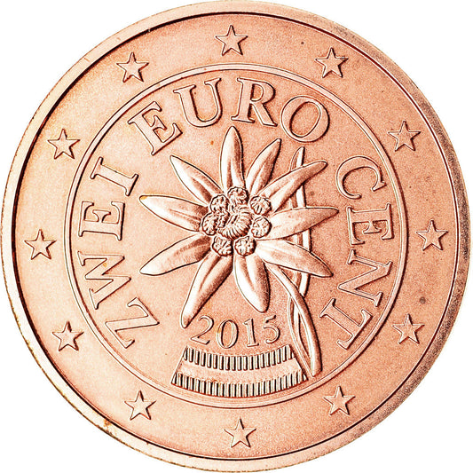 Austria, 

2 céntimos de euro, 

2015