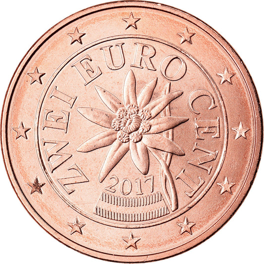 Austria, 

2 céntimos de euro, 

2017
