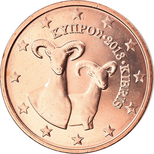 Chipre, 

2 céntimos de euro, 

2013
