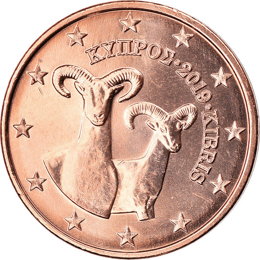 Chipre, 

2 céntimos de euro, 

2019