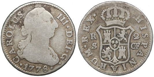 CARLOS III  2 REALES 1778 SEVILLA CF