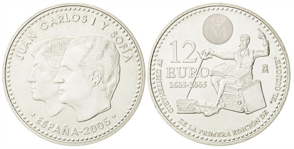 ESPAÑA 12 EUROS 2005 EL QUIJOTE (en capsula)