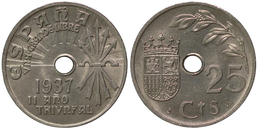 ESTADO ESPAÑOL 25 CENTIMOS 1937