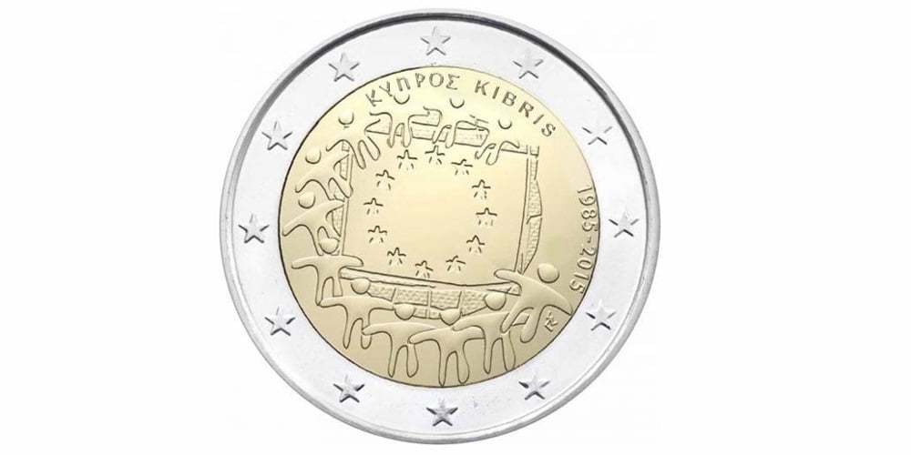 2 EUROS CHIPRE 2015 XXX ANIVERSARIO DE LA BANDERA