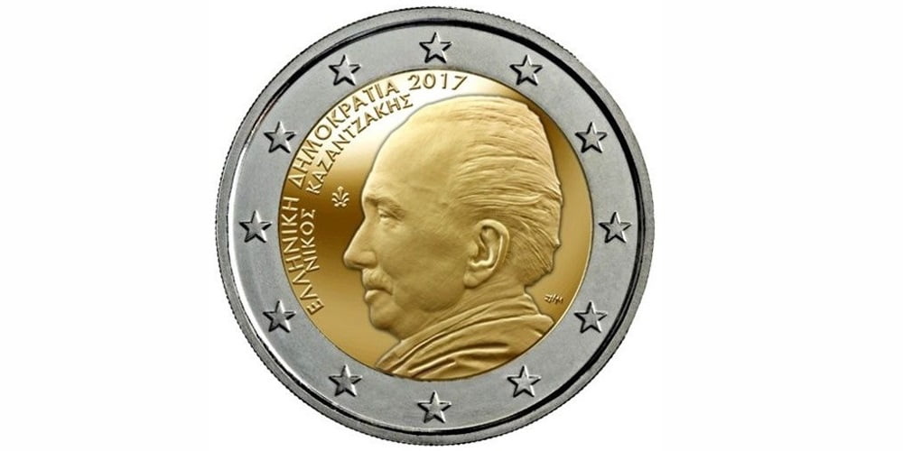 2 EUROS GRECIA 2017 60 AÑOS DE LA MUERTE DE NIKOS KAZANT