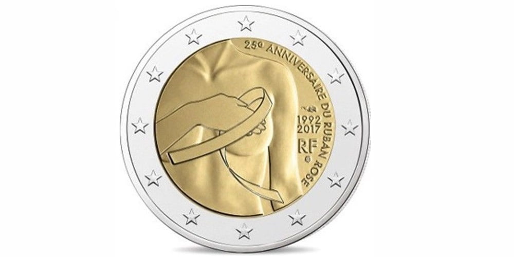 2 EUROS FRANCIA 2017 25 ANIVERSARIO DEL LAZO ROSA