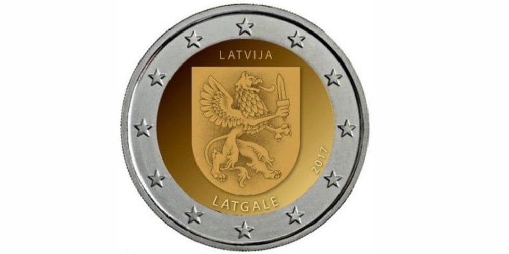 2 EUROS LETONIA 2017 REGION DE LATGALE