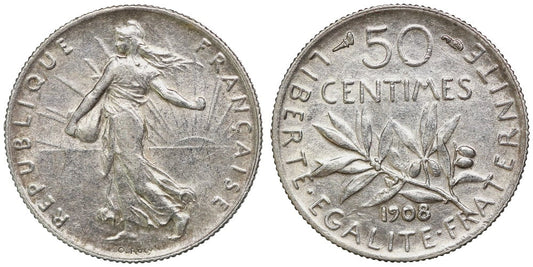 FRANCIA 50 CENTIMOS 1908
