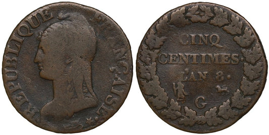FRANCIA 5 CENTS 1799 G (L,AN 8)