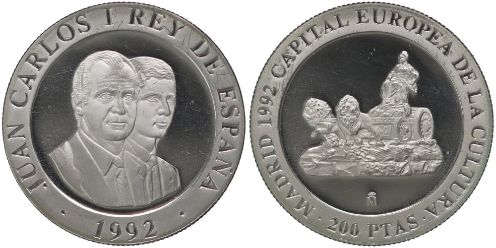 ESPAÑA 200 PESETAS 1992 PLATA MADRID CAPITAL CULTURAL