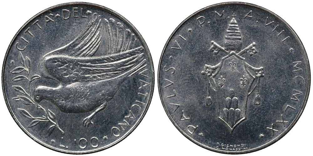 VATICANO 100 LIRAS 1970
