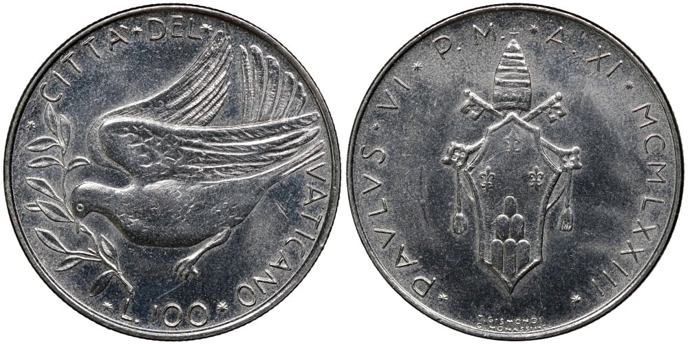 VATICANO 100 LIRAS 1973