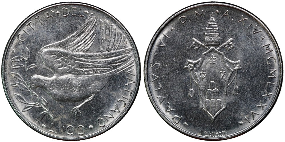 VATICANO 100 LIRAS 1976