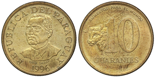 PARAGUAY 10 GARANIES 1996