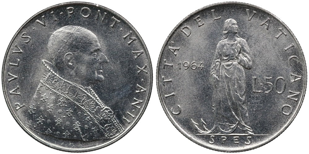VATICANO 50 LIRAS 1964