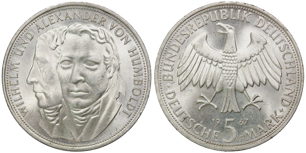 ALEMANIA 5 MARCOS 1967 F