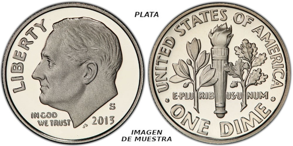 USA DIME 2013 S PLATA