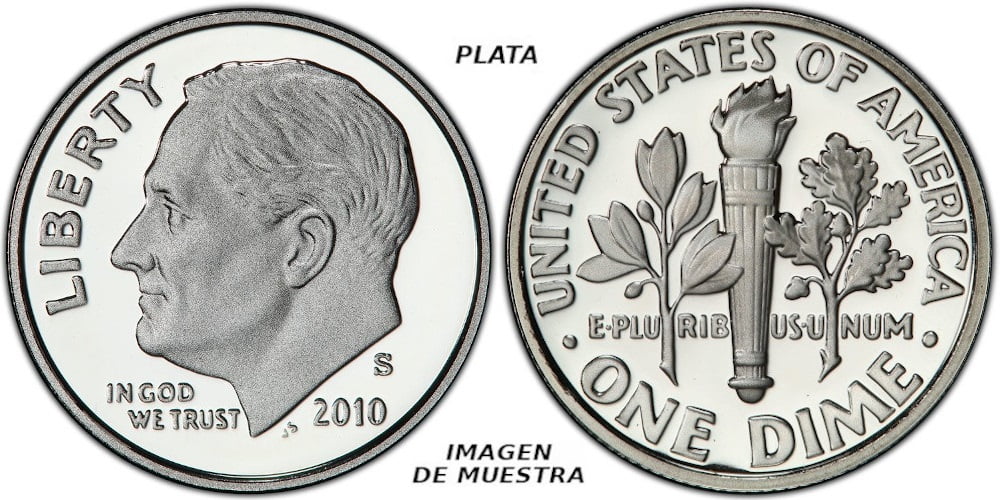 USA DIME 2010 S PLATA