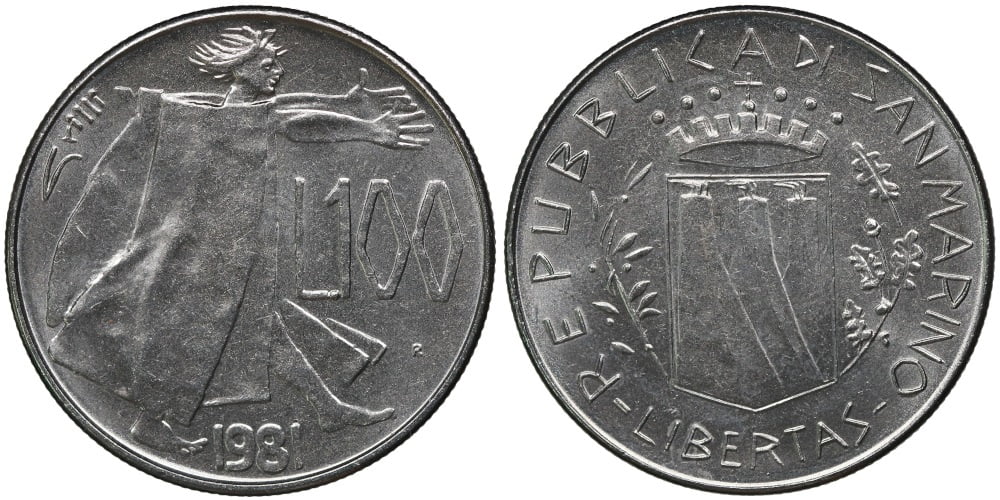 SAN MARINO 100 LIRAS 1981