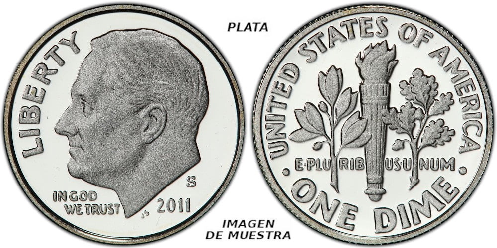 USA DIME 2011 S PLATA