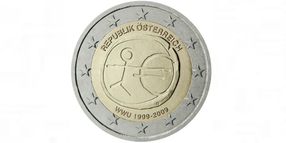 2 EUROS AUSTRIA 2009  X ANIVERSARIO DEL EURO