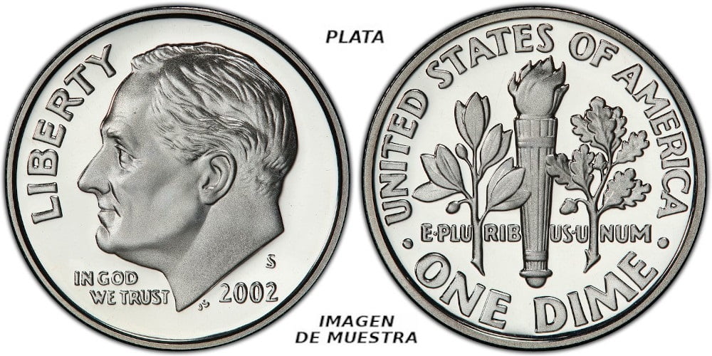 USA DIME 2002 S PLATA