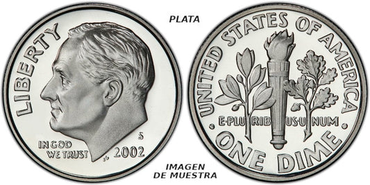USA DIME 2002 S PLATA