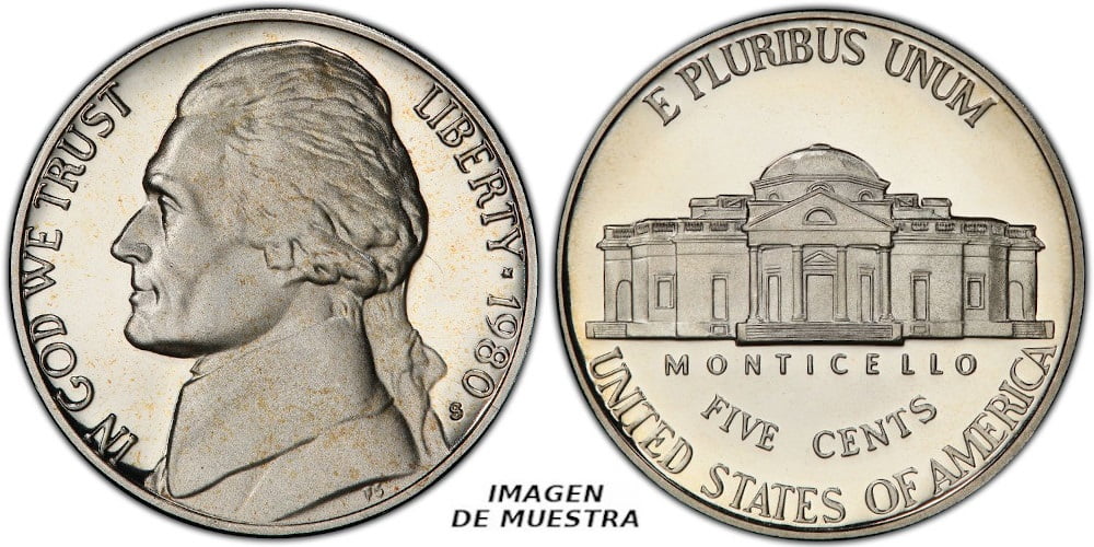 USA 5 CENTAVOS 1980 S