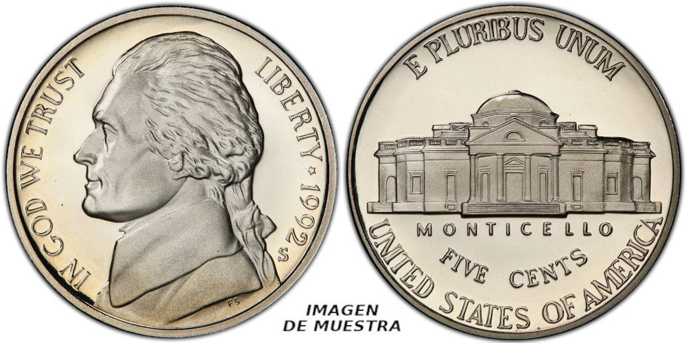 USA 5 CENTAVOS 1992 S