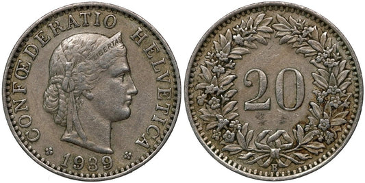 SUIZA 20 RAPPEN 1939