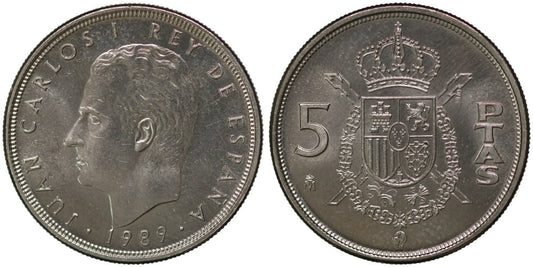 JUAN CARLOS I  5 PESETAS 1989 GRANDE