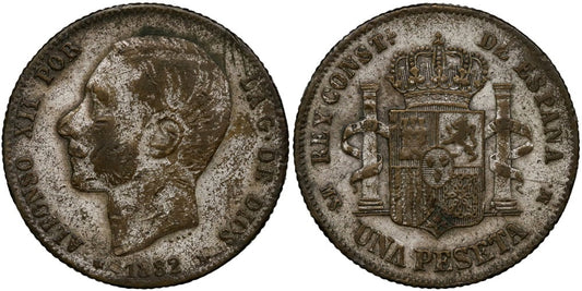 FALSA DE EPOCA 1 PESETA 1882