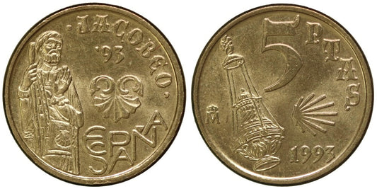 JUAN CARLOS I  5 PESETAS 1993 JACOBEO