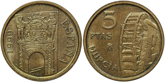 JUAN CARLOS I  5 PESETAS 1999 MURCIA