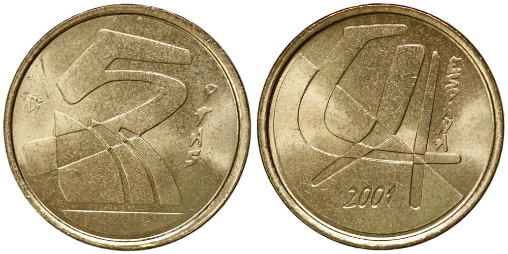 JUAN CARLOS I  5 PESETAS 2001